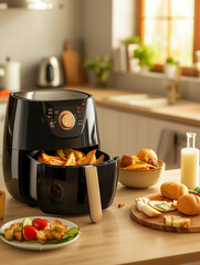  Variety food on the table, cooked in the air fryer