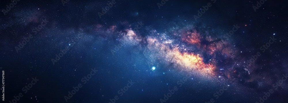 Poster galaxy with nebula and stars in space. outer space background. galaxy background