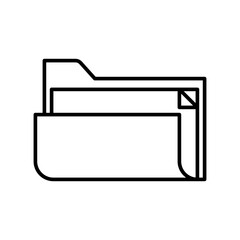 Folder icon or logo illustration outline black style