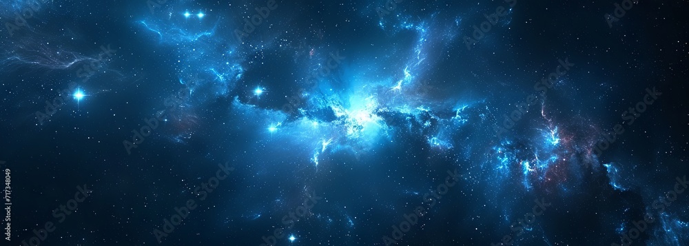 Poster galaxy with nebula and stars in space. outer space background. galaxy background