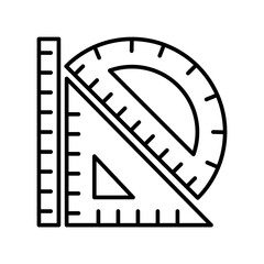 Fototapeta na wymiar ruler icon or logo illustration outline black style