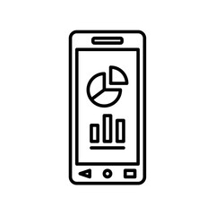 smartphone icon or logo illustration outline black style