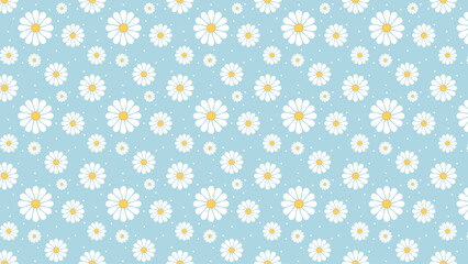 seamless pattern with camomiles, floral background, floral patterned fabric, beautiful fabric motif