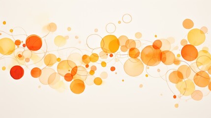 Soft watercolor circles in Tangerine, Pumpkin Orange colors. Trendy background with creative drawing. Festive card, wallpaper.