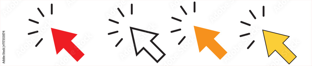 Poster click icon set vector. pointer arrow sign and symbol. cursor icon