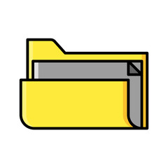 Folder icon vector or logo illustration filled color style