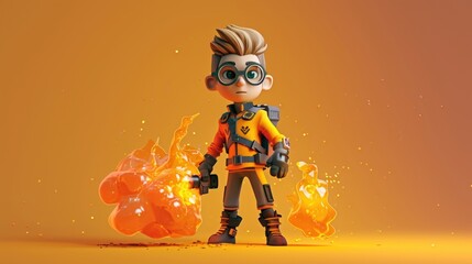 Cartoon digital avatars of Blaze Buster
