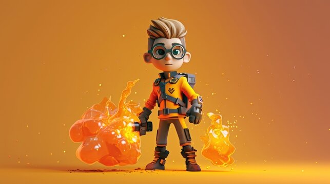 Cartoon digital avatars of Blaze Buster