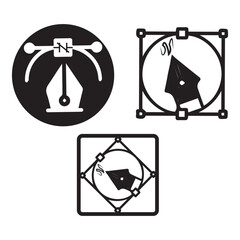 logo icon pen tool vectors illustration symbol design