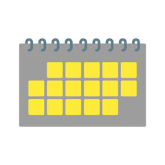 Calendar icon vector or logo illustration flat color style