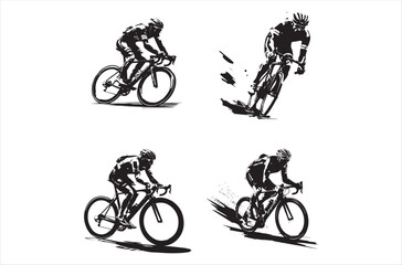 bicycle silhouette vector, Black Bicycle Vector
