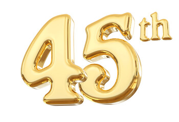 45th Anniversary Gold Number 