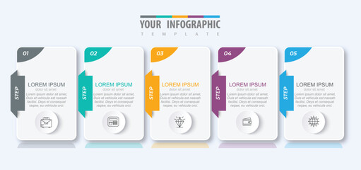 Free vector linear flat process infographic template