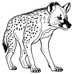 Fototapeta premium Hyena Coloring Book Page Illustration Art On Transparent Background Generative AI.