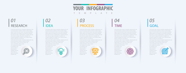 Free vector linear flat process infographic template
