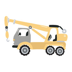 set of construction machinery isolated on white background. 