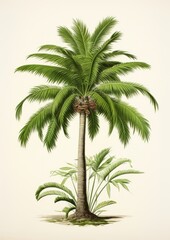 Palm tree on a white background