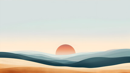 Fototapeta na wymiar A Majestic Desert Sunrise at Sunset