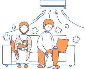 シンプル　イラスト　あたたかい部屋