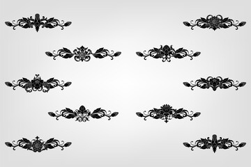 Classical Baroque Filigree Decoration Ornament Vintage Floral Border Style Antique Art Retro