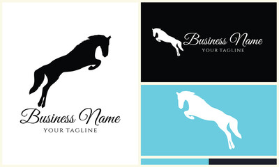 silhouette donkey unicorn logo template