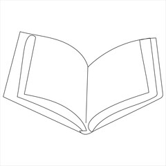 
Continuous one line book drawing out line vector illustration design