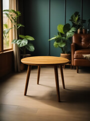 Living room with small wooden table