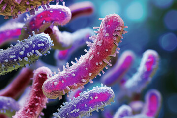 Pseudomonas bacteria, illustration