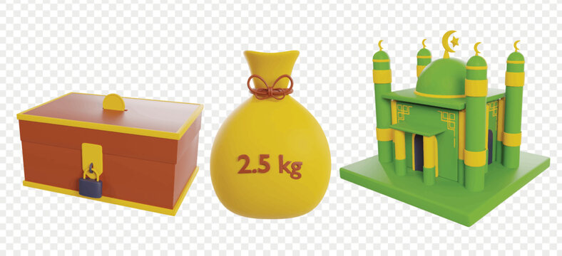 ramadan 3d render icons