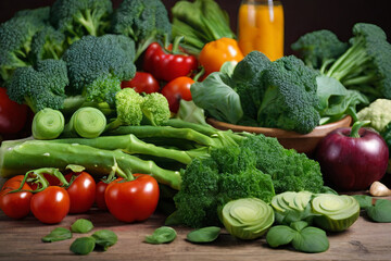 Wholesome Raw Goodness. A vibrant assortment of green vegetables, a feast for clean eating and promoting a healthy lifestyle. Fresh, crisp, and nutritious.