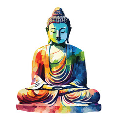 Colourful sitting Buddha statue
