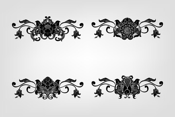 Classical Baroque Filigree Decoration Ornament Vintage Floral Border Style Antique Art Retro