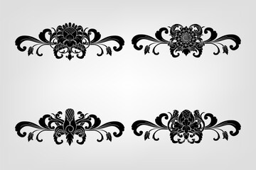 Classical Baroque Filigree Decoration Ornament Vintage Floral Border Style Antique Art Retro