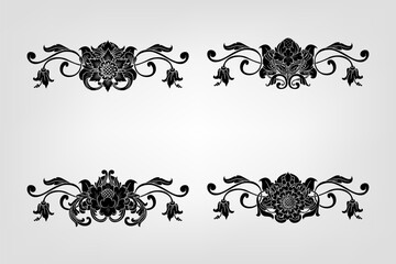 Classical Baroque Filigree Decoration Ornament Vintage Floral Border Style Antique Art Retro