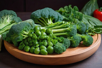Wholesome Raw Goodness. A vibrant assortment of green vegetables, a feast for clean eating and promoting a healthy lifestyle. Fresh, crisp, and nutritious.