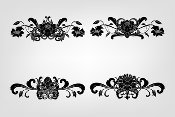 Classical Baroque Filigree Decoration Ornament Vintage Floral Border Style Antique Art Retro