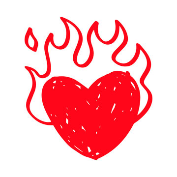 heart with fire