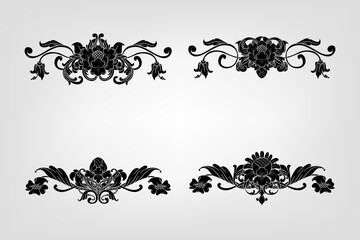 Classical Baroque Filigree Decoration Ornament Vintage Floral Border Style Antique Art Retro