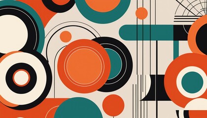Abstract Art: Mid Century Shapes and Circle Lines