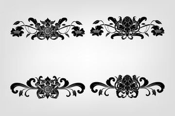 Classical Baroque Filigree Decoration Ornament Vintage Floral Border Style Antique Art Retro