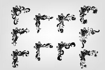 Classical Baroque Filigree Decoration Ornament Vintage Floral Border Style Antique Art Retro