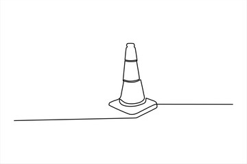 continuous line vector illustration design
traffic cone
