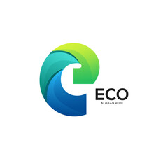 Eco logo gradient colorful illustration