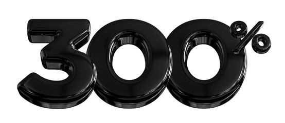 300% Promotion Sale Off Black Friday 3D Render 