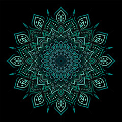 Circular pattern in form of mandala for Henna, Mehndi, tattoo, decoration. Decorative ornament in ethnic oriental style. Coloring book page, Oriental pattern, vector illustration. logo vintage