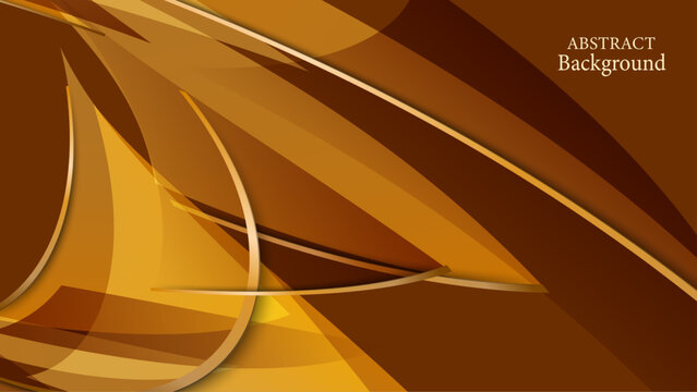 Abstract golden brownie fancy background with wavy shape. Luxury banner design. © muhammadfarhan