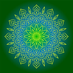 Circular pattern in form of mandala for Henna, Mehndi, tattoo, decoration. Decorative ornament in ethnic oriental style. Coloring book page, Oriental pattern, vector illustration. logo vintage