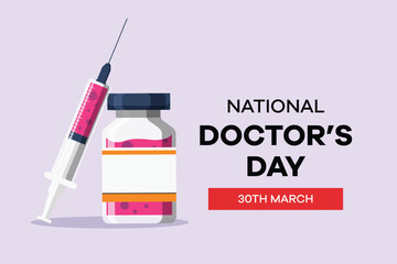 National Doctors Day concept. Colored flat vector illustration isolated.