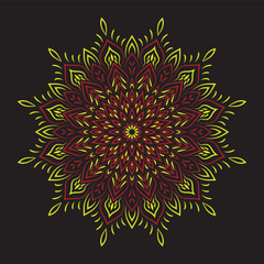 Circular pattern in form of mandala for Henna, Mehndi, tattoo, decoration. Decorative ornament in ethnic oriental style. Coloring book page, Oriental pattern, vector illustration. logo vintage