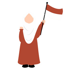 Hijabi girl in independence day 